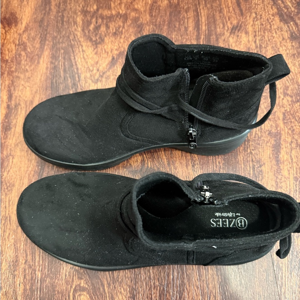 Bzees Black Suede Ankle Boots
